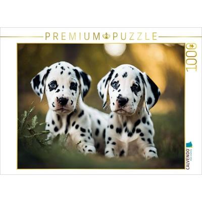 CALVENDO Puzzle Zwei goldige Dalmatiner Welpen | 1000 Teile Lege-Größe 64x48cm Foto-Puzzle für glückliche Stunden