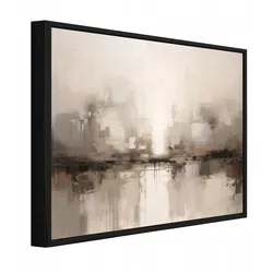 BILDER mit Rahmen Abstrakt Boho Beige Leinwandbild Wandbild XXL 120x80 cm