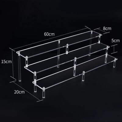 Uplift Treasures Clear Acrylic Multi Tier Display Riser Stand 3 Tier 60x8cm Firm
