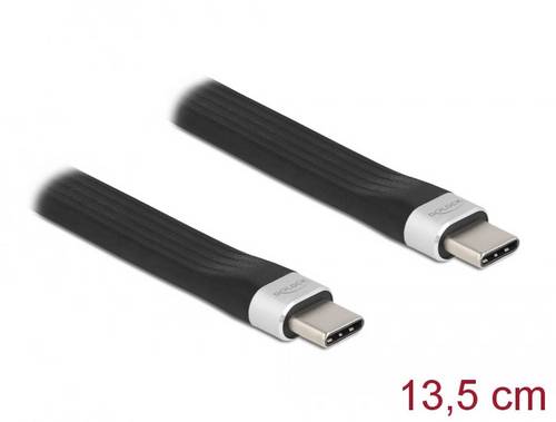 Delock USB-C Kabel USB-C Stecker, USB-C Stecker 0.14m Schwarz 85770