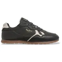 Pepe Jeans für Herren. PMS300035 Daze Basic Ledersneaker schwarz (40), Wohnung, Schnürsenkel, Lässig