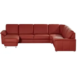Kollektion Kraft Wohnlandschaft Leder Carolin ¦ rot ¦ Maße (cm): B: 330 H: 91 T: 240.0