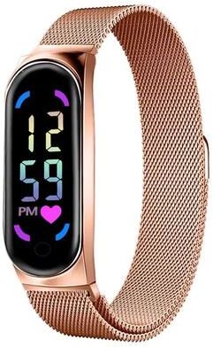 Inspired Finds LED Magnetic Touch Digital Watch For Women With Waterproof Strap rose Gold