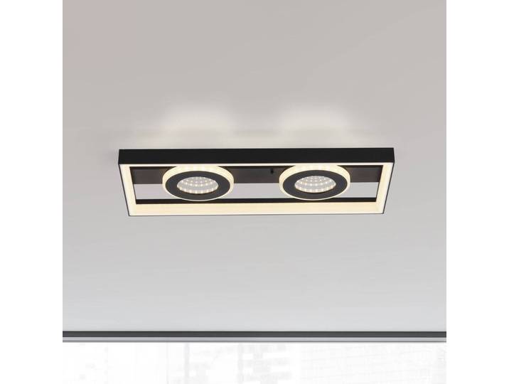 LED-plafondlamp Traforo, dimbaar, zwart, Woon-/ Eetkamer, Aluminium, Modern, LED plafondlamp