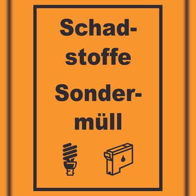 HB-Druck Schadstoffe Sondermüll Mülltrennung Schild Text Symbol Lack Tinte hochkant A4 (210x297mm)