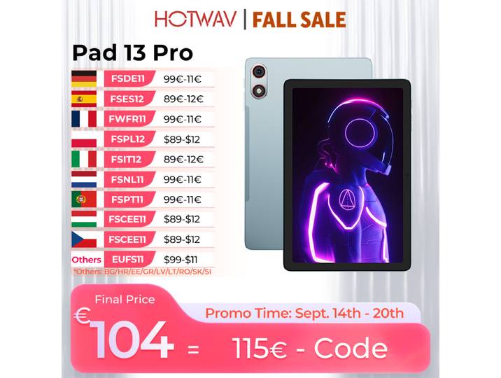 HOTWAV Pad 13 Pro Android 16 tablette 10.1 ''120Hz affichage léger Ultra-mince Pad 4GB 256GB 6580mAh 13MP Octa-core tablette PC