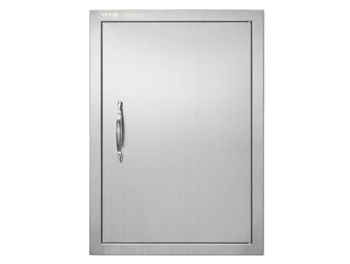 VEVOR Porte d'Accès pour Barbecue\, Simple Porte de Cuisine Extérieure 457x610x45 mm\, Porte Encastrée en Acier Inoxydable\, avec Poignées\, pour Îlot de Barbecue\, Station de Grillades\, Placard Extérieure