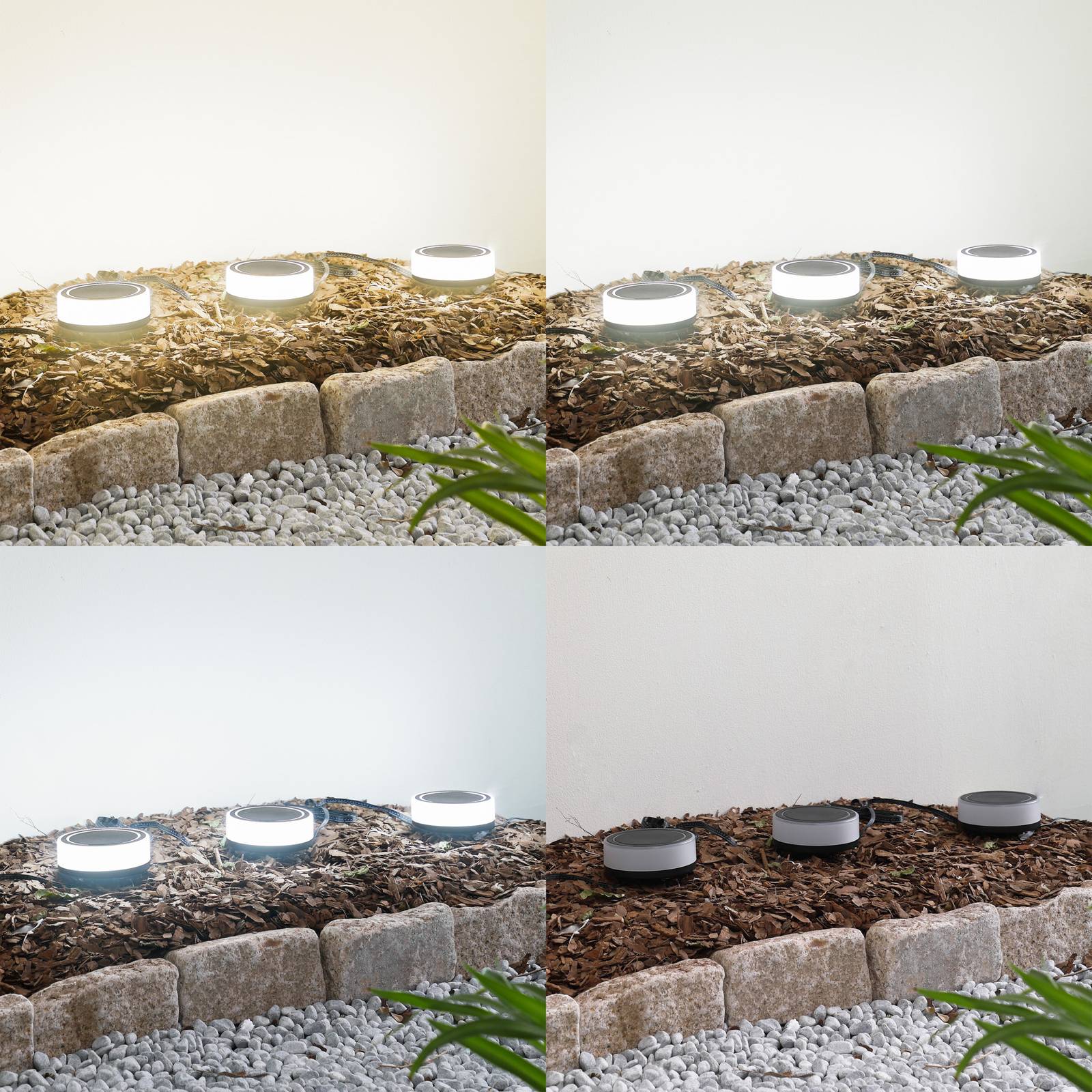 Lindby Smart LED-Erdspießleuchte Kyren, CCT, RGB, Tuya, 3er Kyren Lindby, dimmbar, weiß / opal, Kunststoff, Modern, Smart Home Wegbeleuchtung Garten