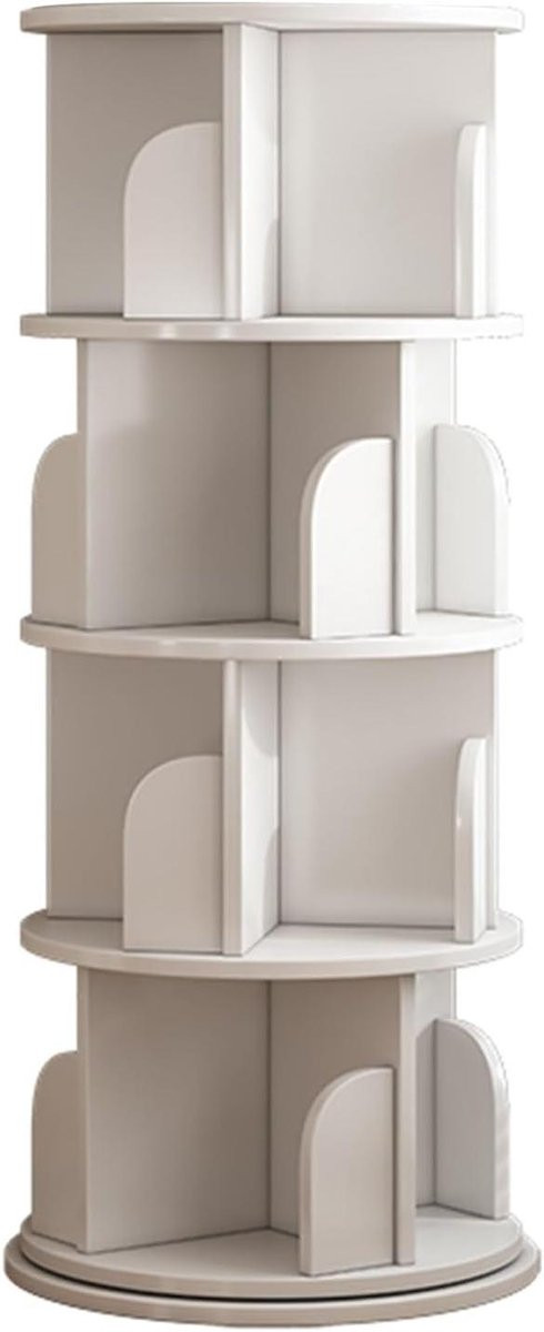 Draaibare Boekenkast Wit - 360 Graden Roterende Boekenplank - Hoogte: 128 cm