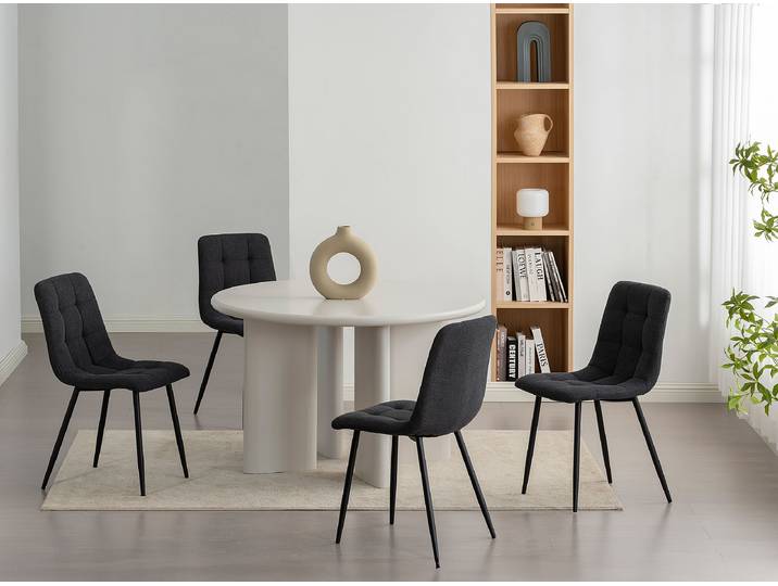 Polsterstuhl GUGU 4er-Set 45 x 88 x 55cm Schwarz/Anthrazit