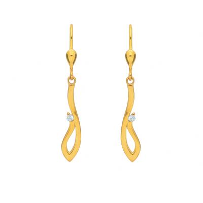 Paar Ohrhänger ADELIA´S "Ohrhänger Ohrringe 333 Gold ( 8K ) mit Zirkonia", gold, Ohrringe, Damen, Damen, Gold, Goldohrringe