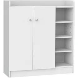 SCHUHSCHRANK mit 4 Fächer Schuhregal Kommode Allzweckschrank Spanplatte Weiß