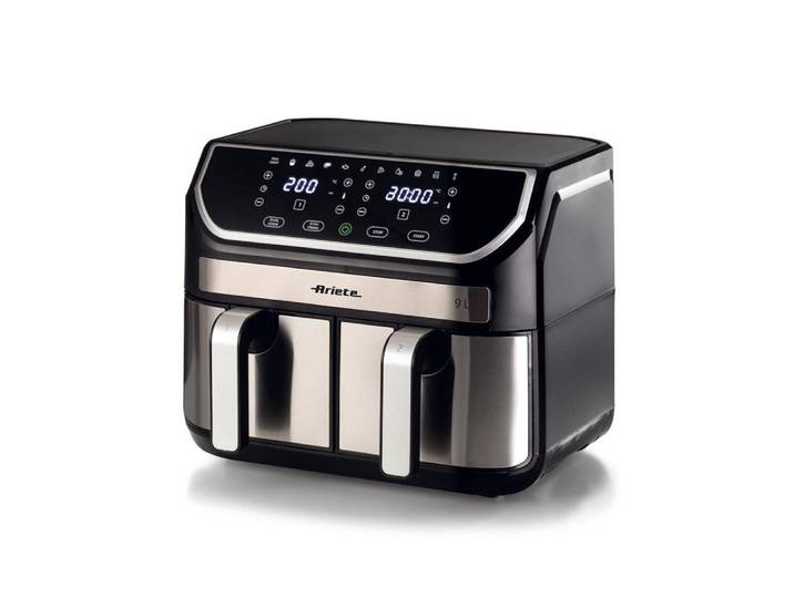 Ariete Heißluftfritteuse, 2100 W, Dual Airfryer, 9L, 11 voreingestellte Programme, Touch, schwarz