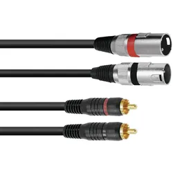 OMNITRONIC Adapterkabel 2xXLR(M)/2xCinch 6m sw