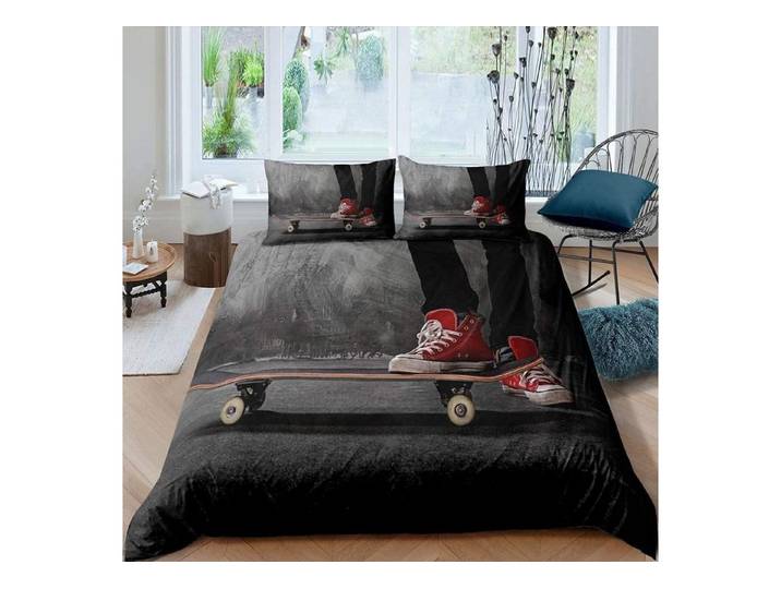 LuxusKollektion Kinderbettwäsche Bettwäscheset Skateboard Hippie 220x240cm