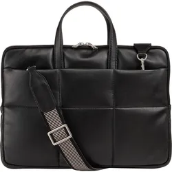Dudu Togean Laptoptasche Leder 36 cm (15", Universal), Notebooktasche, Schwarz