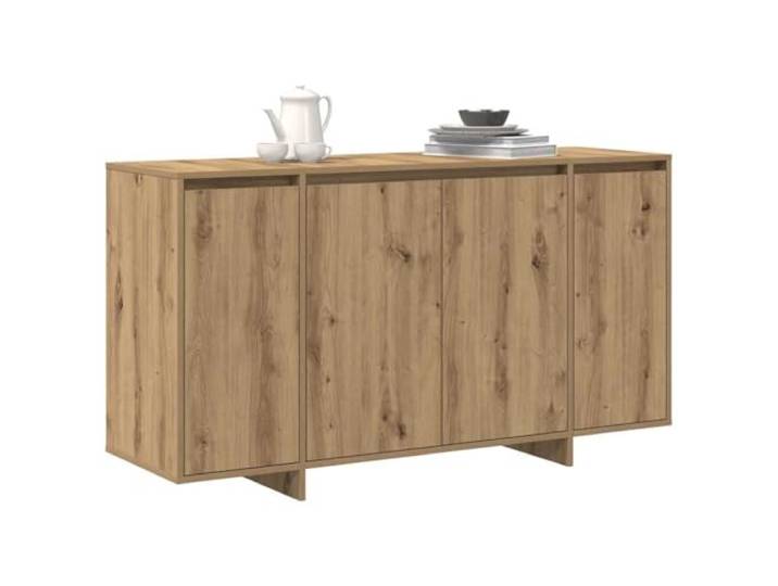 KTHLBRH Anrichte Eiche Handwerk 135 x 41 x 75 cm Holz mehrschichtig 4 Türen, 4 Regale, Kapazität 140 kg, minimalistischer Stil, Montage erforderlich