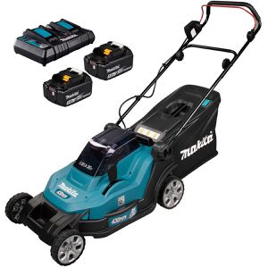 Makita Rasenmäher DLM432PT2, Akku, 2x18V / 5Ah, mit 2 Akkus, Ladegerät & Fangkorb 40L