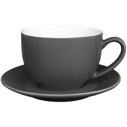Gastronoble Olympia Cafe Cappuccinotassen + Untertassen | 34cl | 12 Sets | grau