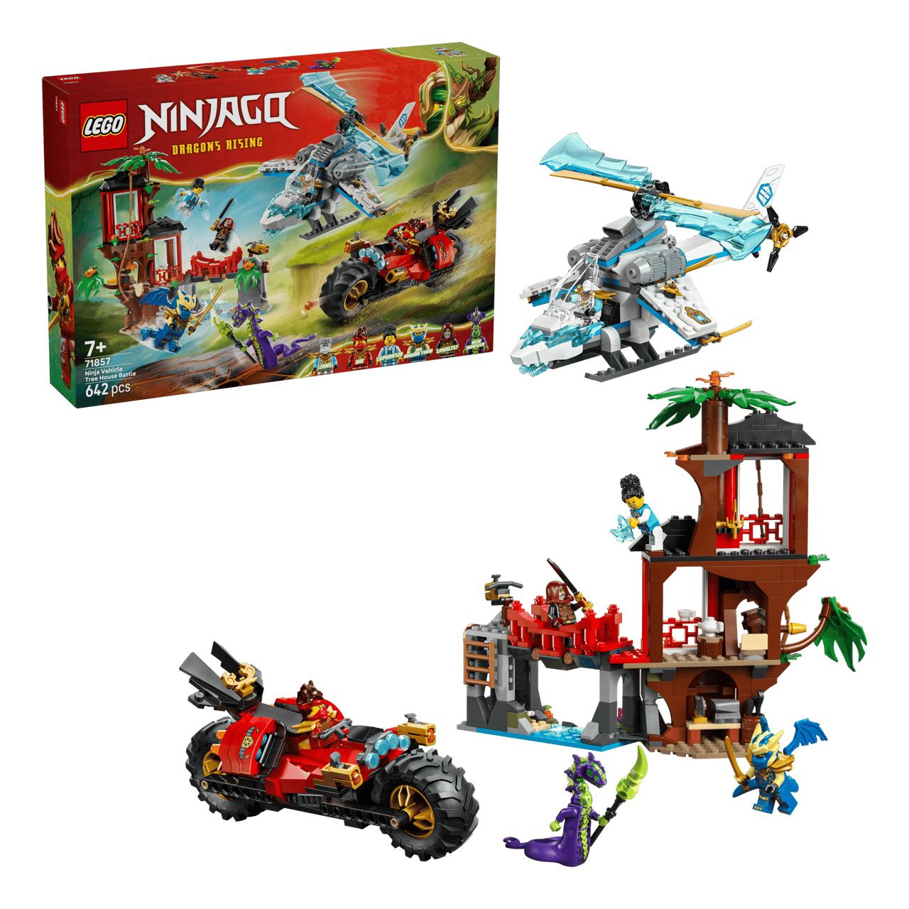 LEGO Ninjago 71857 Showdown am Baumhaus mit dem Ninja-Bike