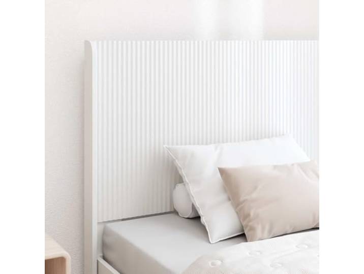 SKTQYQO Bettgestell, weiß, 90 x 200 cm, mit Kopfteil Technisches Holz, Lattenrost, seitliche Schubladen, modernes Design