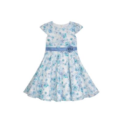Partykleid DANAMADE "DANAMADE Dresses DOTTILIA", Mädchen, Gr. 128, EURO, blau, Obermaterial: 100% Polyester. Futter: 100% Polyester, Kleider Partykleid