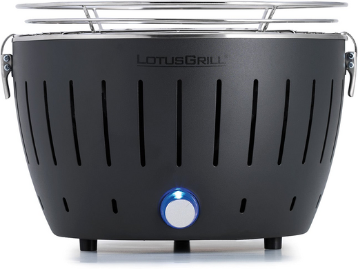 LotusGrill LG G28 U  Tragbarer Mini-Holzkohlegrill für den Außenbereich  Anthrazitfarbenes Außengehäuse