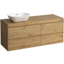 LAUFEN LANI Waschtischplatte wildeiche inklusive Unterschrank, 1 Ausschnitt links, 1370x495x580mm, H4065821122671, Farbe: Wildeiche