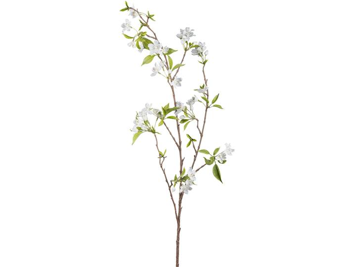 Kunstzweig CREATIV GREEN Birnblütenzweig , weiß, H:115cm, Kunststoff, Kunstpflanzen, Kunstzweig, mit zarten Blüten