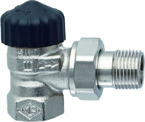 Heimeier Thermostat-Ventilunterteil 220103000 Eck 3/4", Rotguss vernickelt