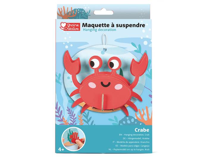 MAQUETTE A SUSPENDRE CRABE 3D CARTON