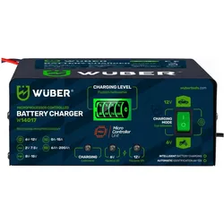 Wüber, Autobatterie Ladegerät, Prostownik mikroprocesorowy 6-12V 15A + ładowarka do akumulatora W14017 WUBER (15 A, 12V, 6V)
