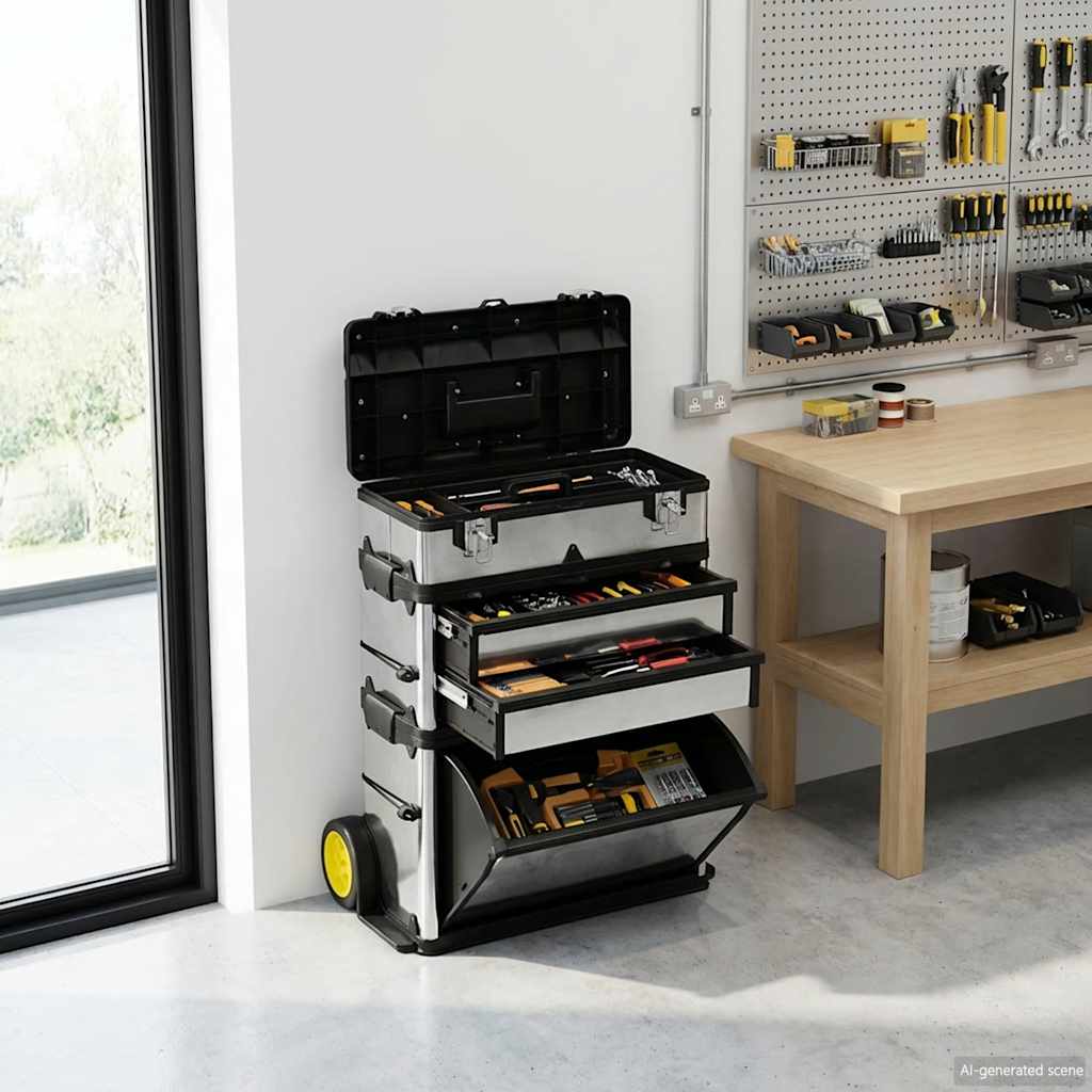vidaXL Boîte à outils 3 parties