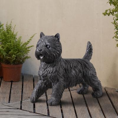 Hi-Line Gift Cairn Terrier Statue Black Life Size Home Decor Garden Yard Statue