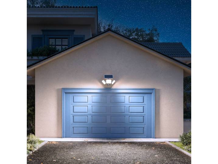 Philips LED-Solarleuchte Zyren, weiß, 5.000 K, Sensor, IP65 Zyren, weiß / opal, Kunststoff, Wandleuchte außen