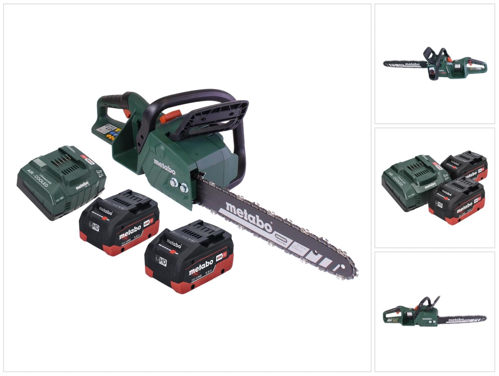 Metabo MS 36-18 LTX BL 40 Accu-kettingzaag 36 V met 2x 5,5 Ah accu en lader, 40 cm, borstelloos