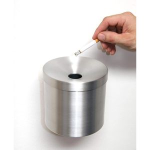 SZ-Metall Aschenbecher 29748, silber, für Outdoor, Wandascher aus Aluminium, 15 x 15 cm, 2 Liter