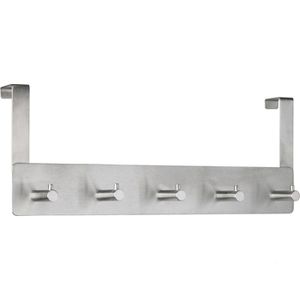 Alco Türhaken 2840, für Außenseite, mit 6 Haken, silber, aus Edelstahl, 35 cm Hakenleiste zum Einhängen