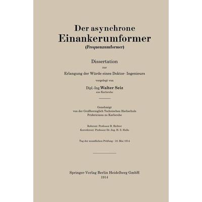 Der asynchrone Einankerumformer (Frequenzumformer), Taschenbuch von Walter Seiz, Springer Berlin, 978-3-662-24347-3