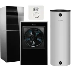 Buderus Wärmepumpenset WLW196i IR-9 heizen 7,6 kW kühlen 6,71 kW 190 L Warmwasserspeicher Pufferspeicher P200.5 Bedieneinheit RC100H