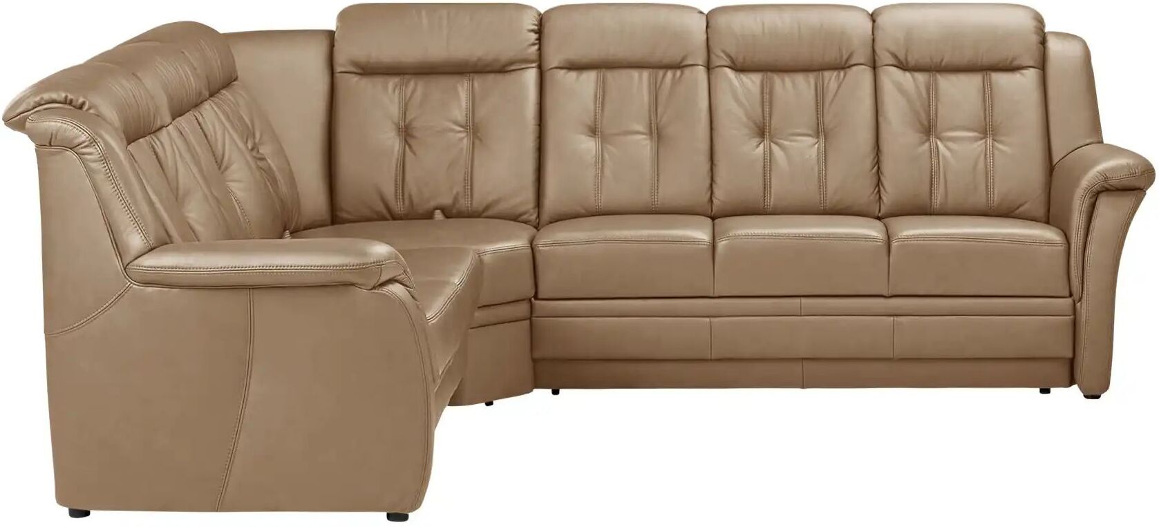 Polstermöbel Oelsa Komfort-Ecksofa aus Leder  Andorra ¦ braun ¦ Maße (cm): B: