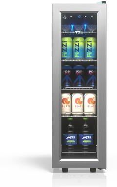 TCL 33-Can 1.24 Cu. Ft. Freestanding Beverage Cooler with Digital Controls, LED Lighting, Glass Doors and Removable Shelves