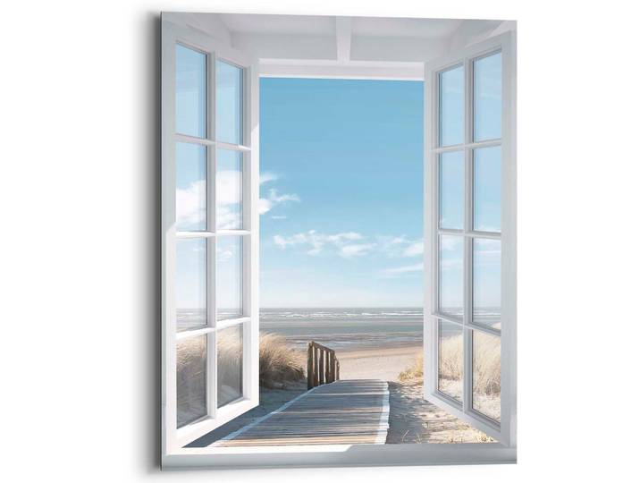 Deco-Panel REINDERS Fensterblick Nordsee , blau (farbe bild(er): blau), B:40cm H:50cm T:2cm, Holzwerkstoff, Bilder, Deco-Panel