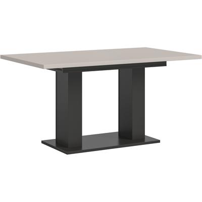 Esstisch HOME AFFAIRE "Motus, ausziehbar 150 -190 cm, inklusive 40 cm Einlegeplatte", schwarz (grau, kaschmir, grau, kaschmir), B:150cm H:76cm T:90cm, Tische, Esstisch, Doppelsäulengestell mit Bodenplatte, Tisch, Esstisch, Küche
