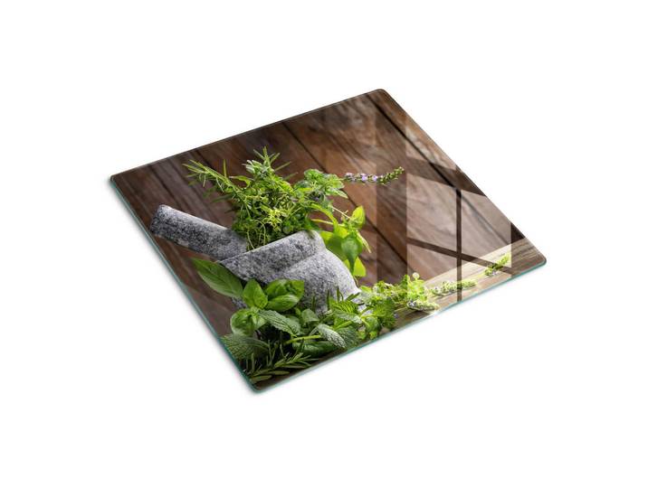 Tulup Glasplatte 60x52 cm Kräutermörser, Grün, Glas, 60x0.4x52 cm, Küchen, Küchenelektrogeräte, Herde, Herdabdeckplatten