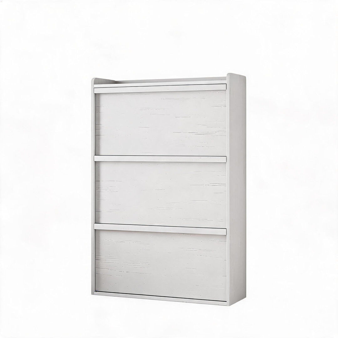 East Urban Home 25 Pair Shoe Storage Cabinet Antique White 25