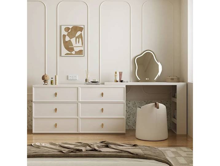 Chambre moderne maquillage vanité Table tiroirs accessoires grand rangement 6 tiroirs coiffeuse coin Penteadeira meubles de maison