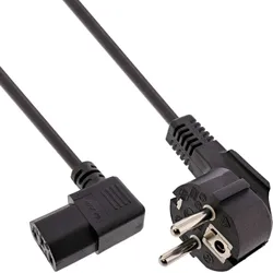 InLine Netzkabel, Schutzkontakt gew. auf Kaltgerätest. C13 rechts abgew., 1m