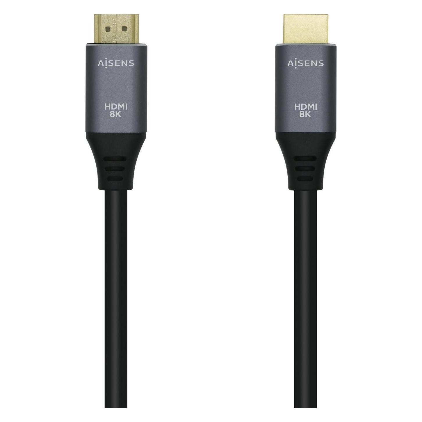 Aisens CABLE HDMI V2.1 ULTRA ALTA VELOCIDAD 8K60HZ M/M 0.5M GRIS NEGRO (0.50 m) (A150-0425)