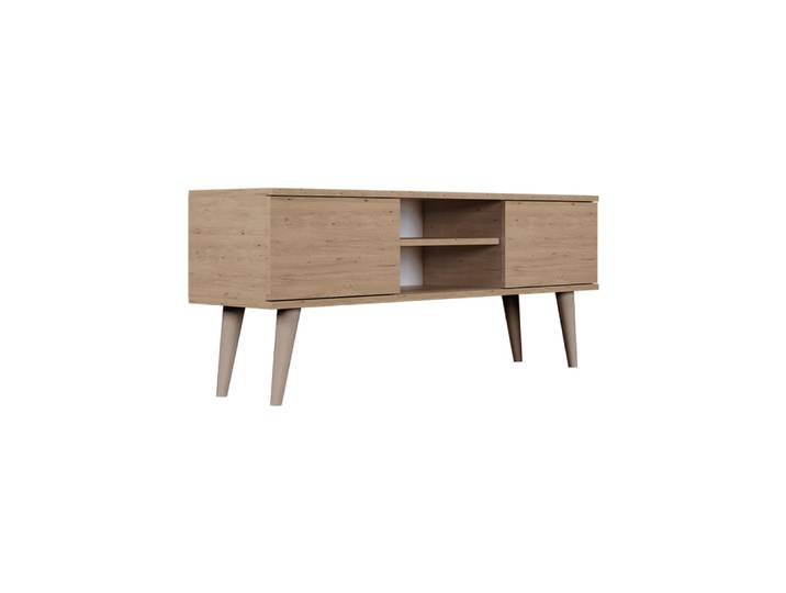 Meuble tv 120 cm panneaux marron